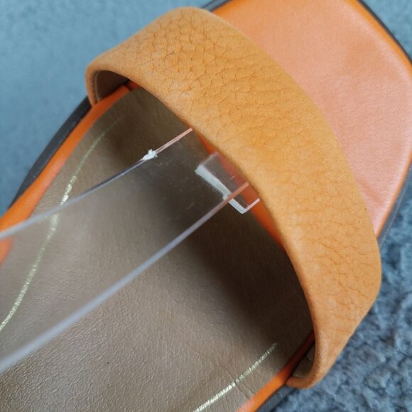 Vionic Anaya Sandals Womens' 7.5 Orange Leather Ankle Straps Flat Comfort Summer - Picture 6 of 12